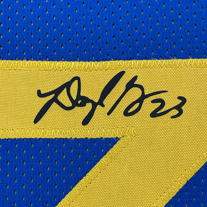 Framed Facsimile Autographed Draymond Green 33x42 Blue Reprint Laser Auto Jersey
