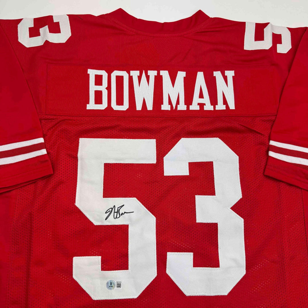 Autographed/Signed NaVorro Bowman San Francisco Red Jersey Beckett BAS COA