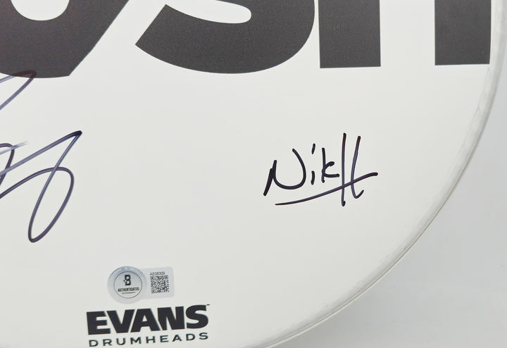 Bush Signed Drumhead Signed By All 4 Band Members Gavin Rossdale Beckett