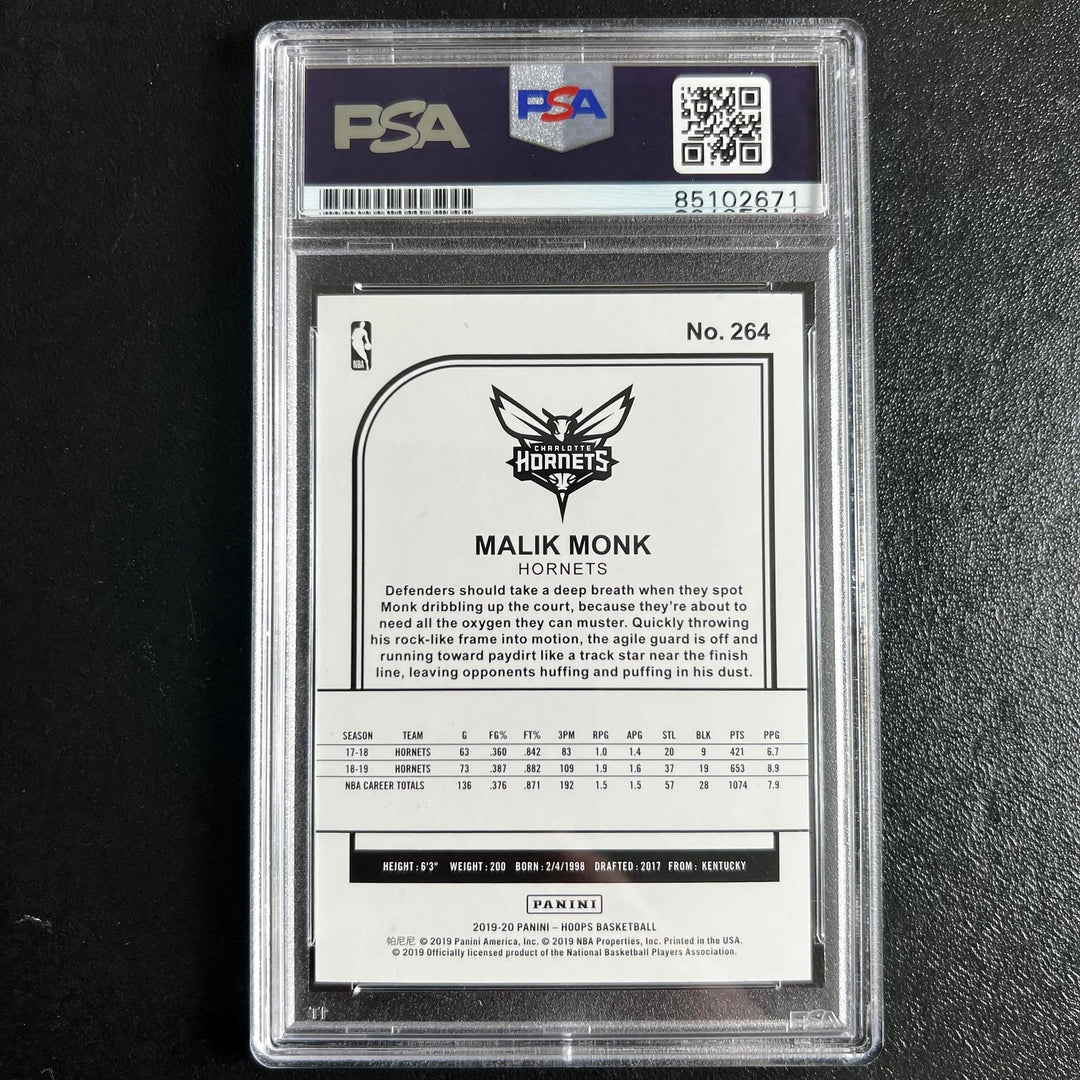 2019-20 Panini Hoops #264 Malik Monk Signed Card AUTO PSA Slabbed Hornets