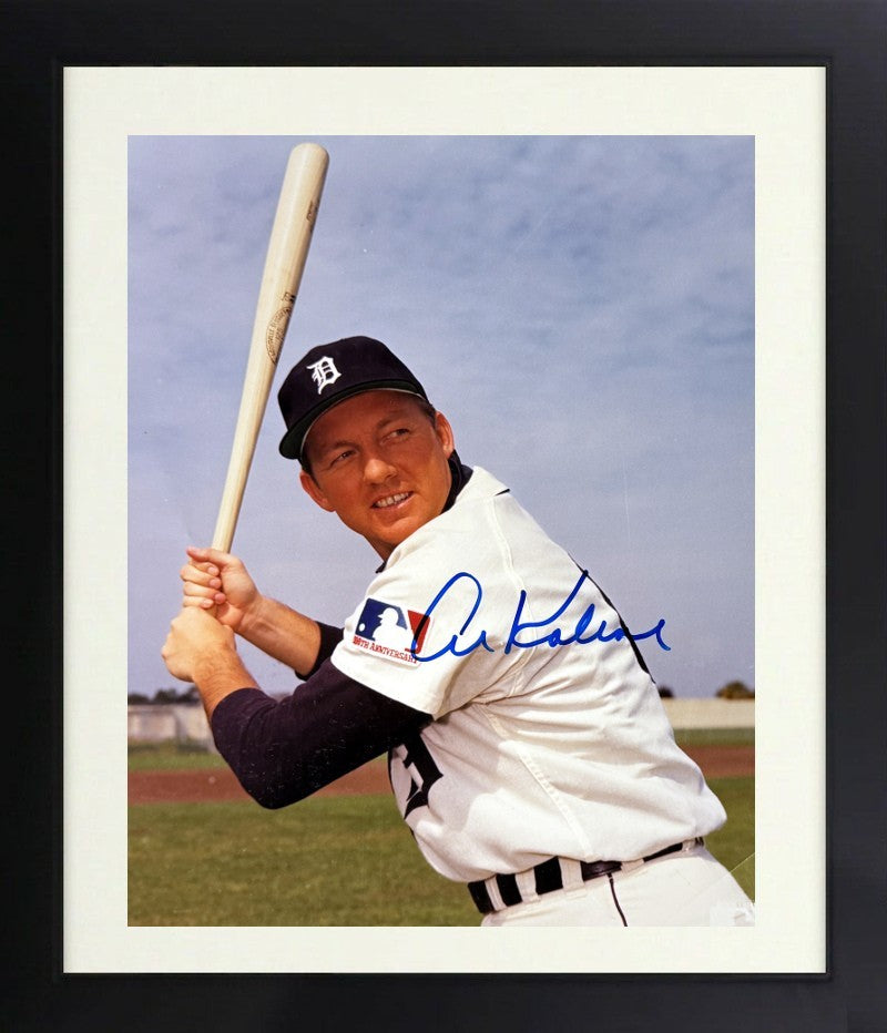 Al Kaline signed Detroit Tigers MLB 8x10 Photo imperfect Framed - NFL Alumni LOA