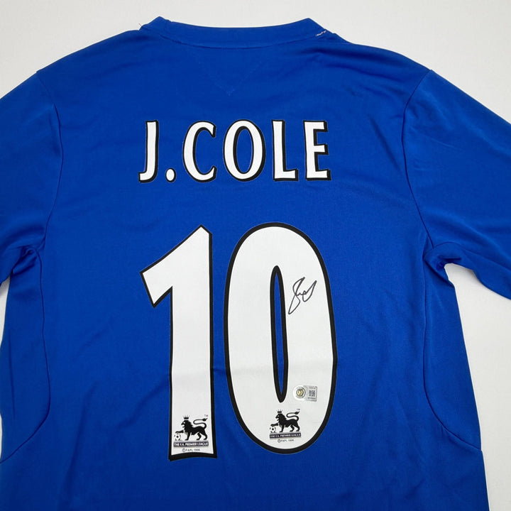 Autographed/Signed Joe Cole Chelsea FC Blue Soccer Jersey Beckett BAS COA
