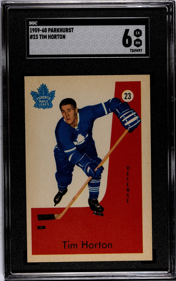 Tim Horton 1959-60 Parkhurst Card #23 - SGC Graded 6 EX-NM (Toronto Maple Leafs)