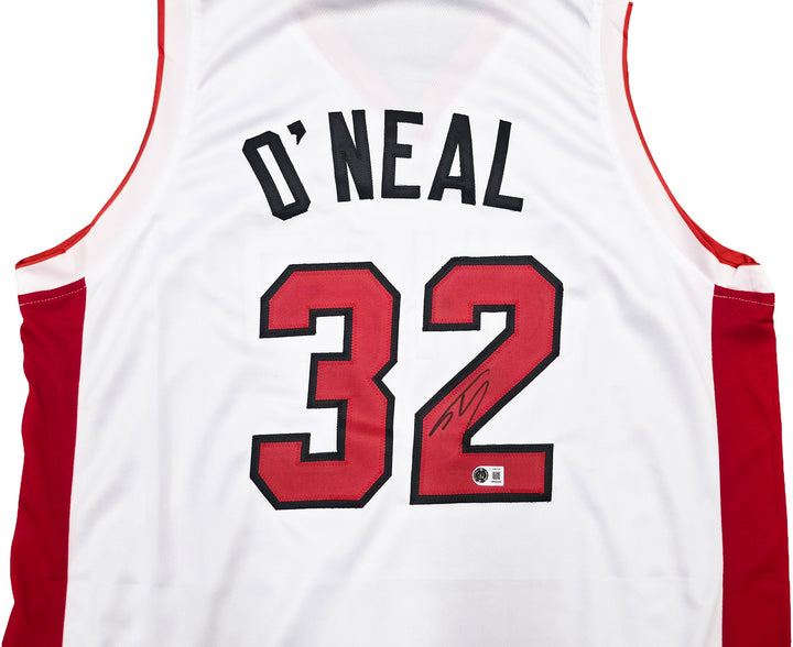 Shaquille O'Neal Signed Heat White Custom Jersey Beckett Witness