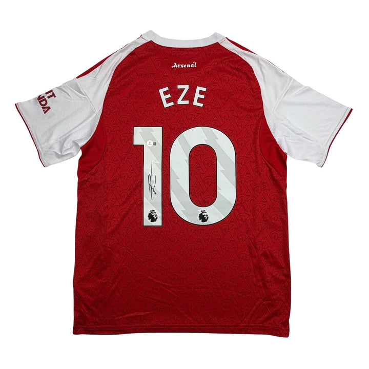 Autographed/Signed Eberechi Eze Arsenal Red Soccer Futbol Jersey Beckett BAS COA