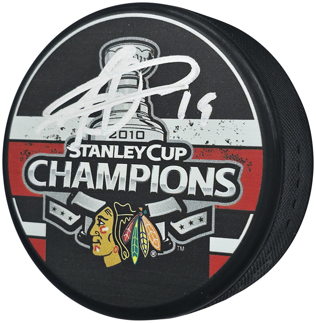 Jonathan Toews Signed 2010 Stanley Cup Champions Chicago Blackhawks Logo Puck
