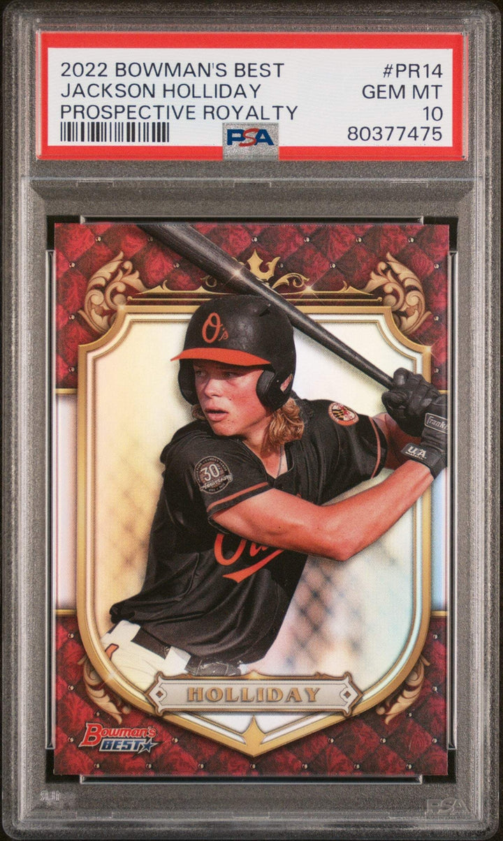 Graded 2022 Bowmans Best Jackson Holliday #PR14 Prospective Royalty Card PSA 10