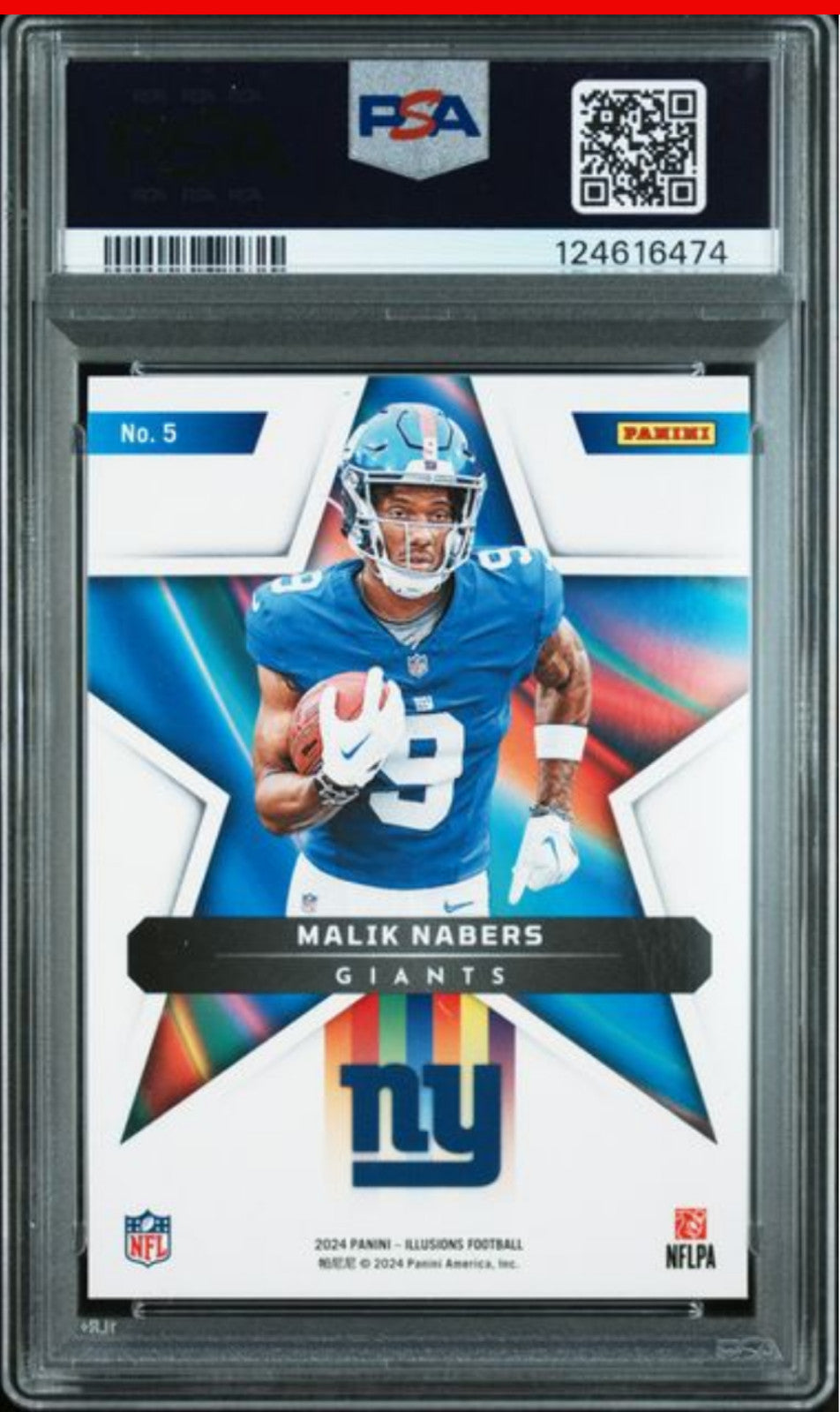 Graded 2024 Panini Illusions Malik Nabers #5 Shining Stars Rookie RC Card PSA 10
