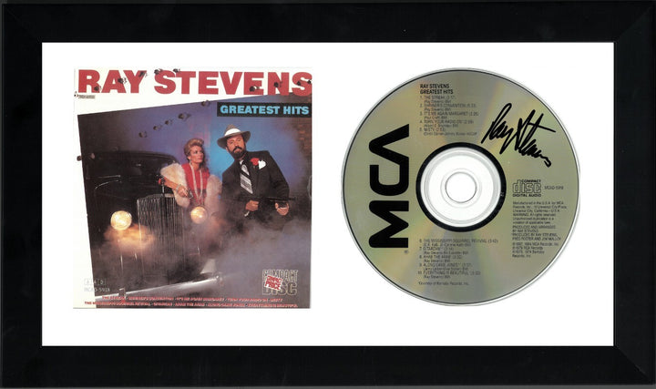 Ray Stevens signed 1987 Greatest Hits Album CD w/Cover Booklet Framed 6.5x12-JSA