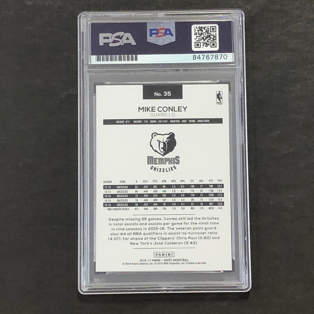 2016-17 NBA Hoops #35 Mike Conley signed Auto Card PSA/DNA Slabbed Grizzlies