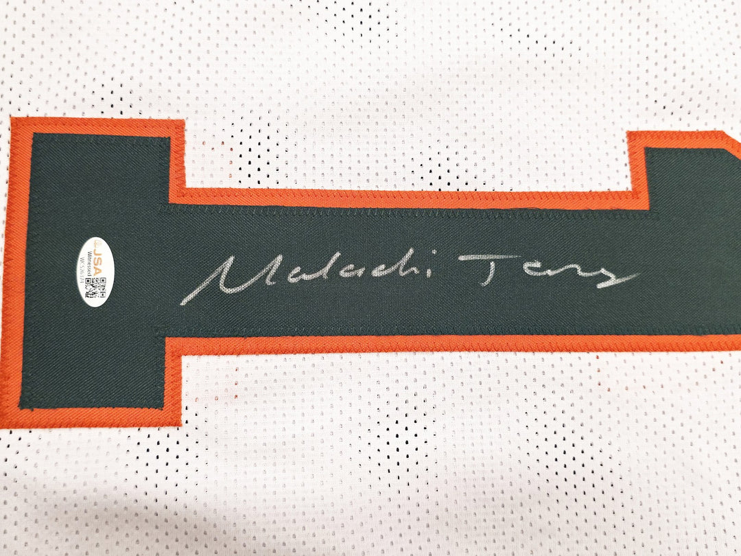 Miami Hurricanes Malachi Toney Signed White Jersey JSA Witness
