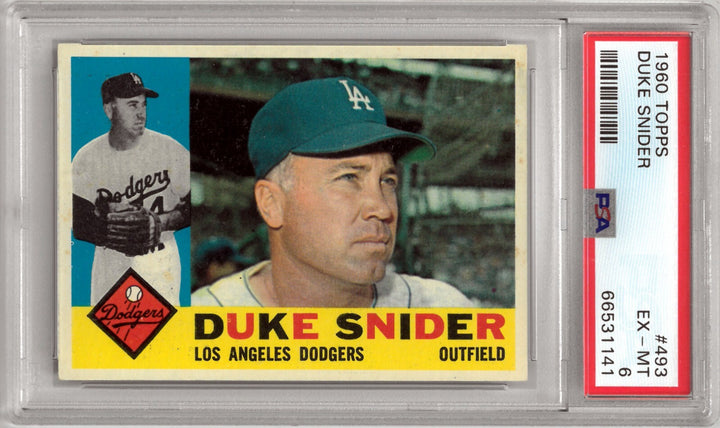 Duke Snider 1960 Topps Baseball Card #493- PSA Graded 6 EX-MT (LA Dodgers)