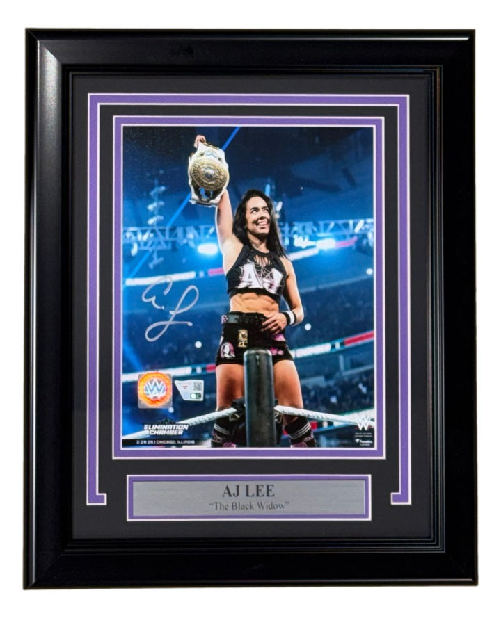 AJ Lee Signed Framed 8x10 WWE Women's IC Champion Photo Fanatics