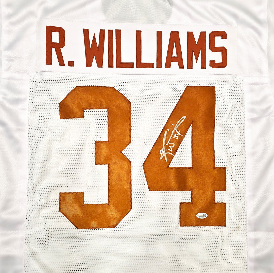 Texas Longhorns Ricky Williams Signed White Jersey JSA Witness