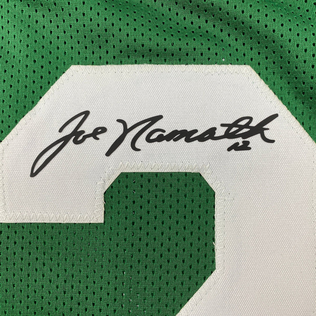Facsimile Autographed Joe Namath New York Green Laser Jersey Size Men's XL