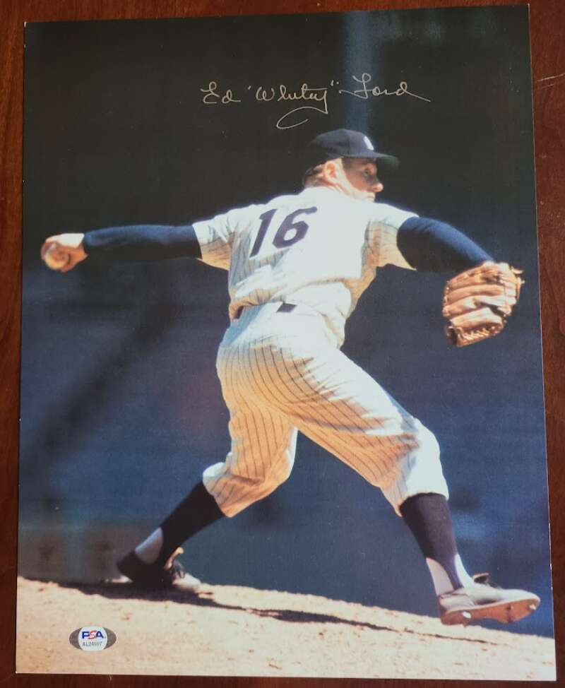 Ed Whitey Ford PSA/DNA Signed  11x14 Photo Autograph