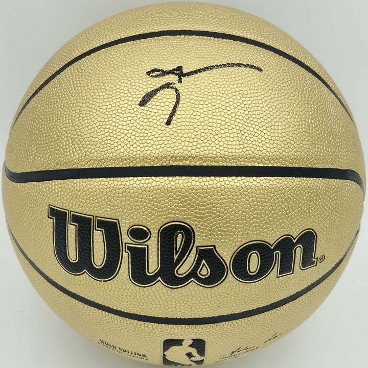 Allen Iverson Auto Gold Edition Logo Basketball 76ers Beckett Witness