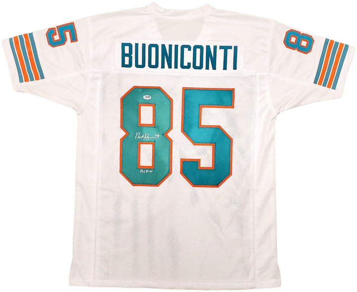 Miami Dolphins Nick Buoniconti Autographed Signed White Jersey "HOF 01" PSA/DNA