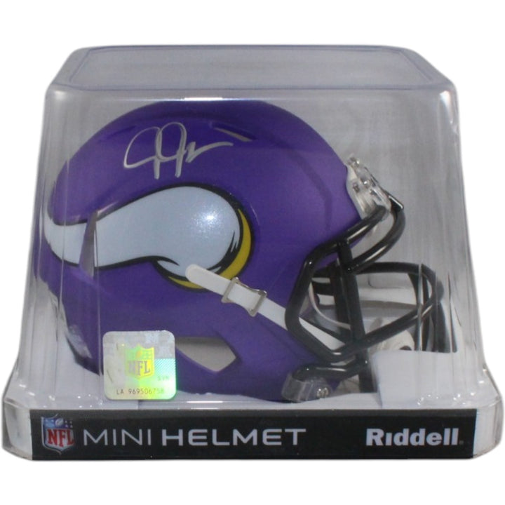 Justin Jefferson Autographed Minnesota Vikings Mini Helmet Beckett WIT 58219