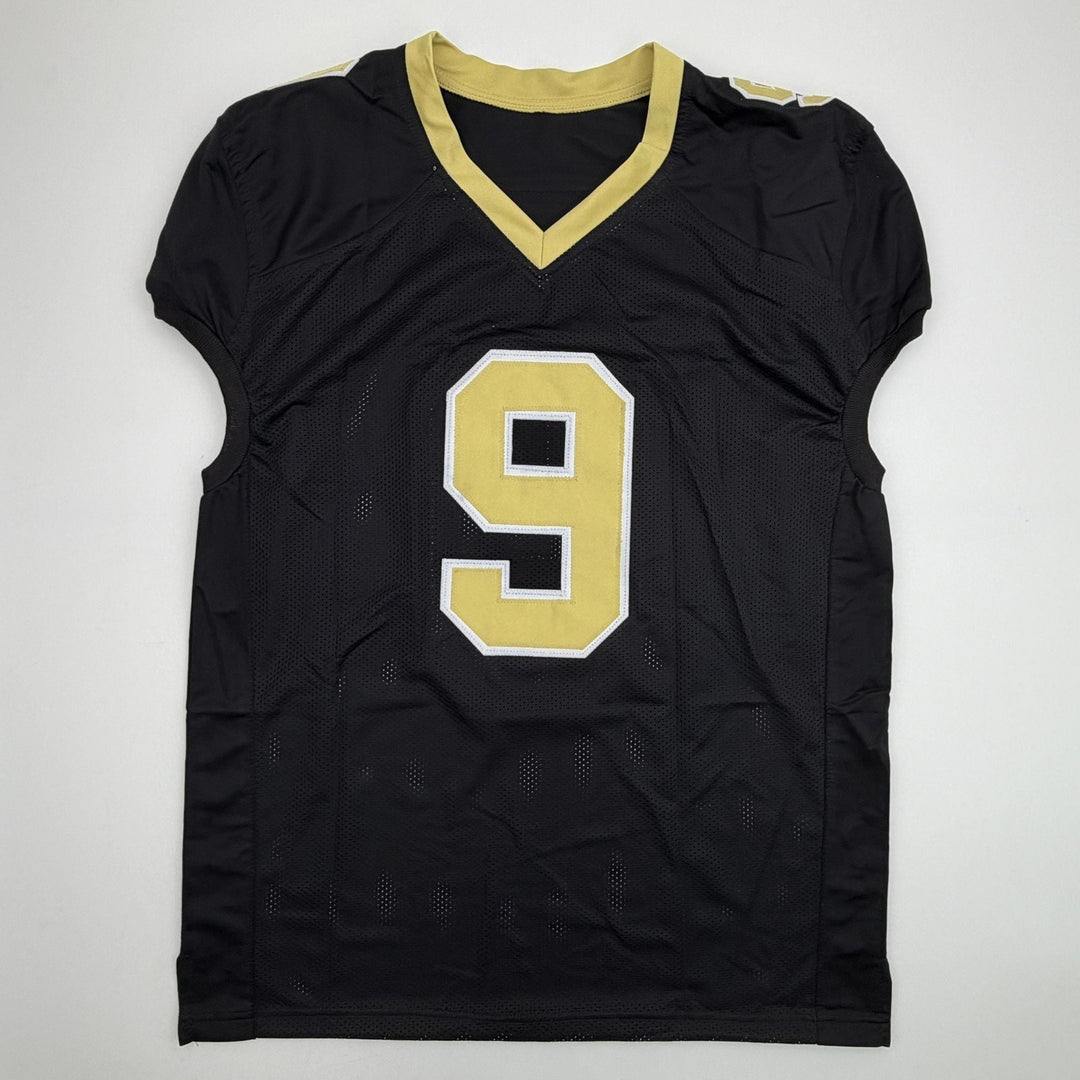 Autographed/Signed Drew Brees New Orleans Black Pro Cut Jersey Beckett COA