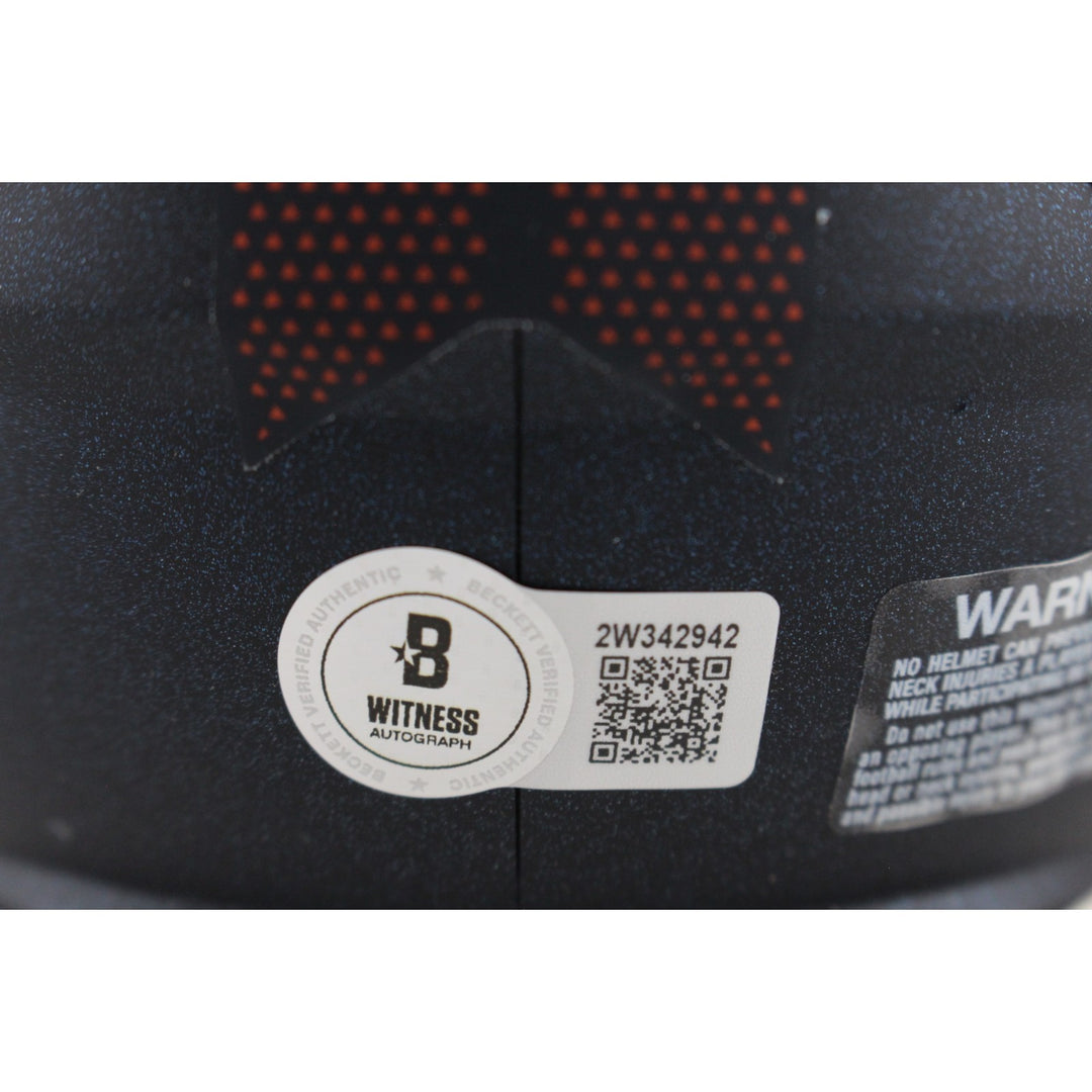 John Elway Autographed Denver Broncos Spd Mini Helmet Beckett Witness 50215