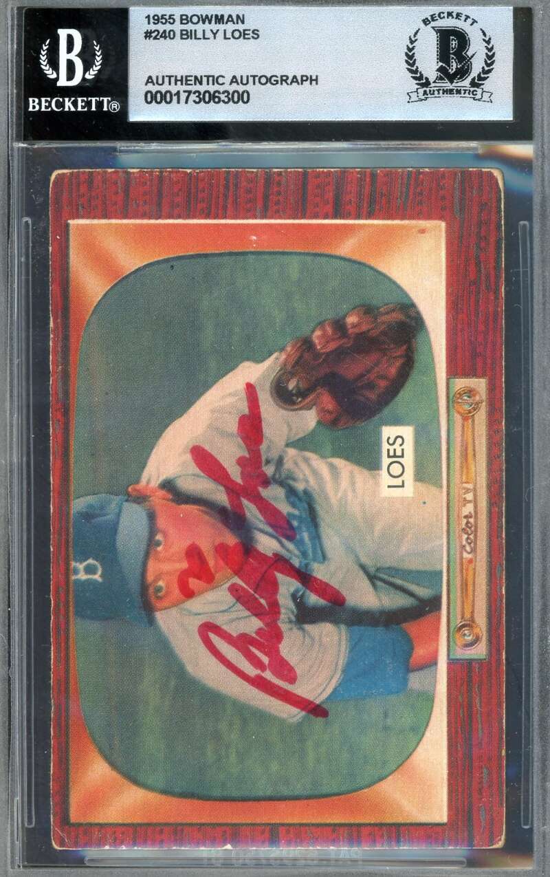 Billy Loes Gem Mint 10 Beckett BAS Signed 1955 Bowman Autograph