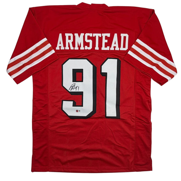 Autographed/Signed Arik Armstead San Francisco Red ALT Jersey Pristine PA COA