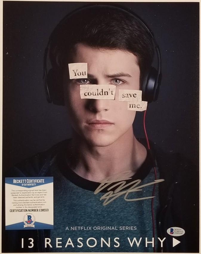 DYLAN MINNETTE Signed 13 Reasons Why 11x14 Photo Autograph CLAY~ BAS Beckett COA