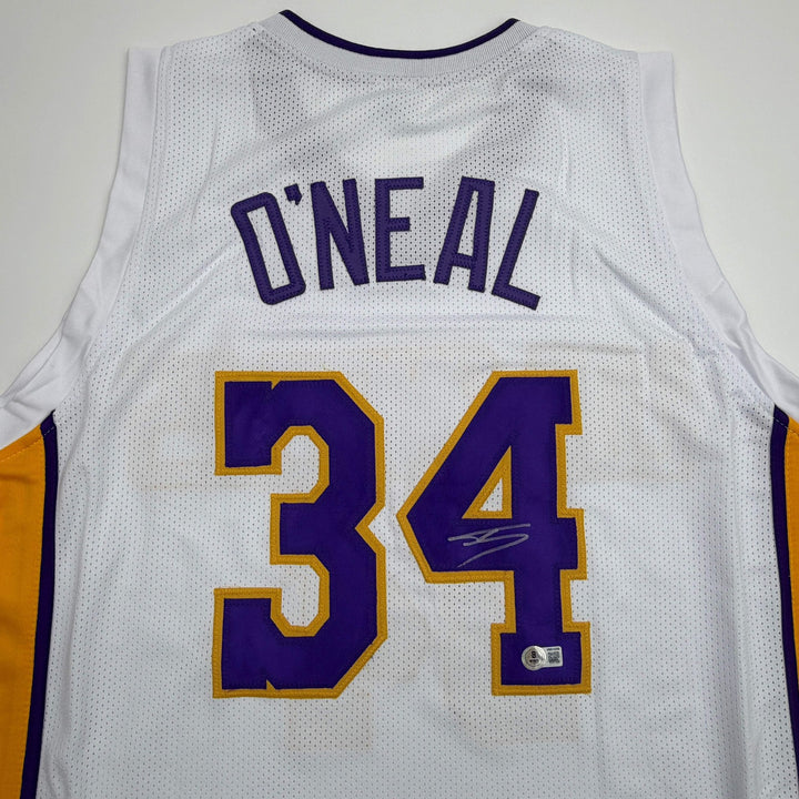 Autographed/Signed SHAQUILLE SHAQ O'NEAL Los Angeles LA White Jersey JSA COA