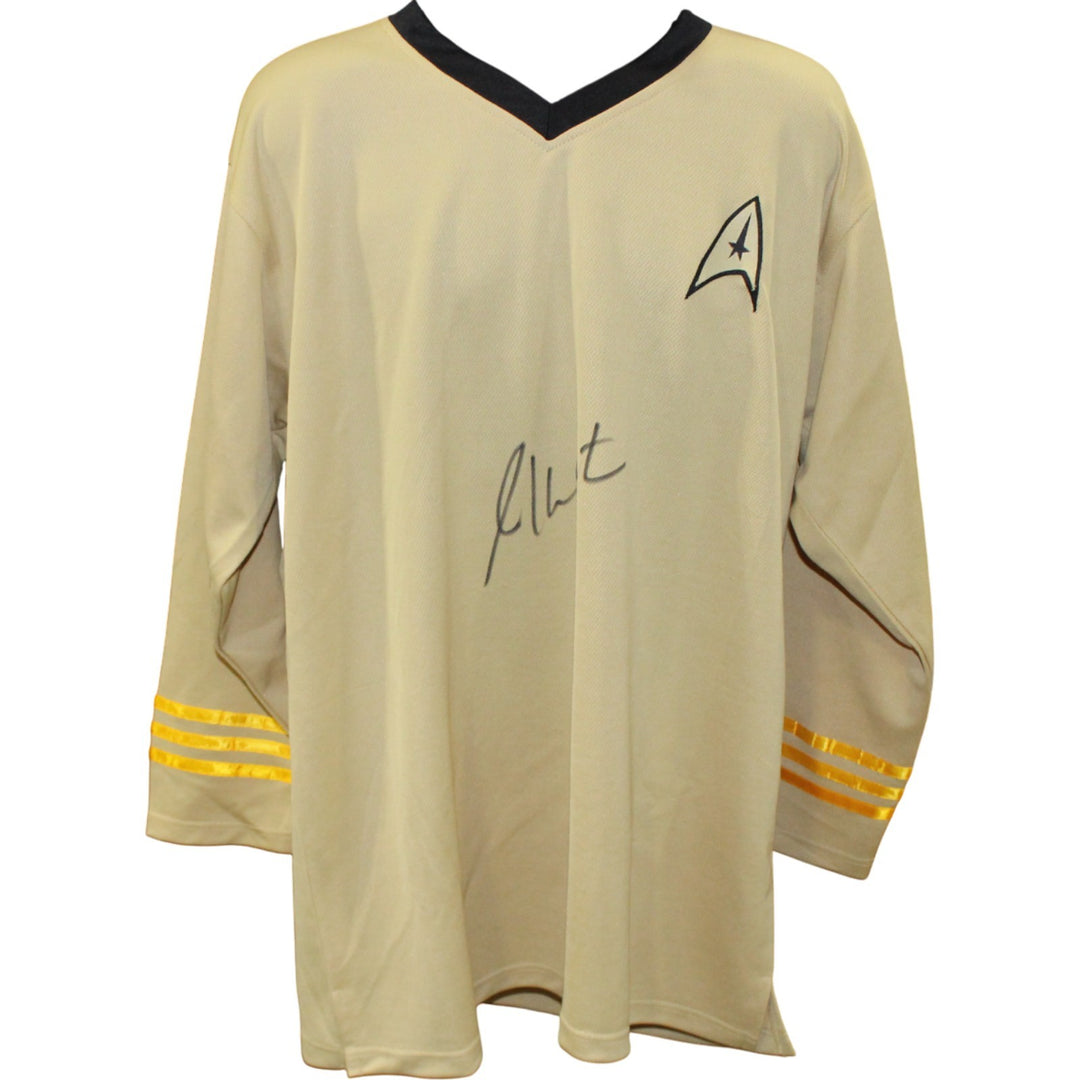 William Shatner Autographed/Signed Star Trek Uniform Shirt Beckett Witness 54632