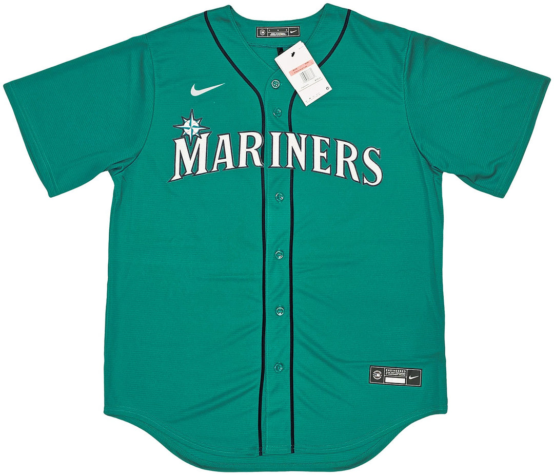 Seattle Mariners Ken Griffey Jr. Signed Teal Nike Jersey Size L Beckett Wit