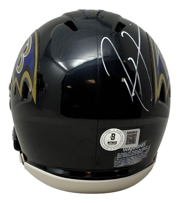 Ray Lewis Signed Baltimore Ravens Mini Speed Helmet BAS w/ Case