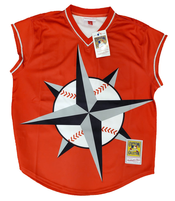 Mariners Ken Griffey Jr. Auto Red Mitchell Ness Turn Forward The Clock Jersey 44