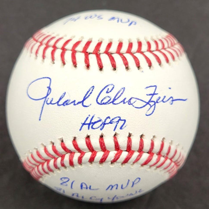 Rollie Fingers signed 9 Inscription Career Stats MLB Baseball ~ BAS Witness Holo
