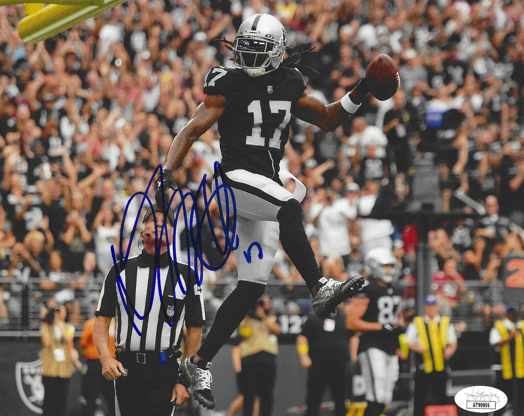 DAVANTE ADAMS SIGNED AUTOGRAPHED RAIDERS FOOTBALL 8X10 PHOTO JSA #8