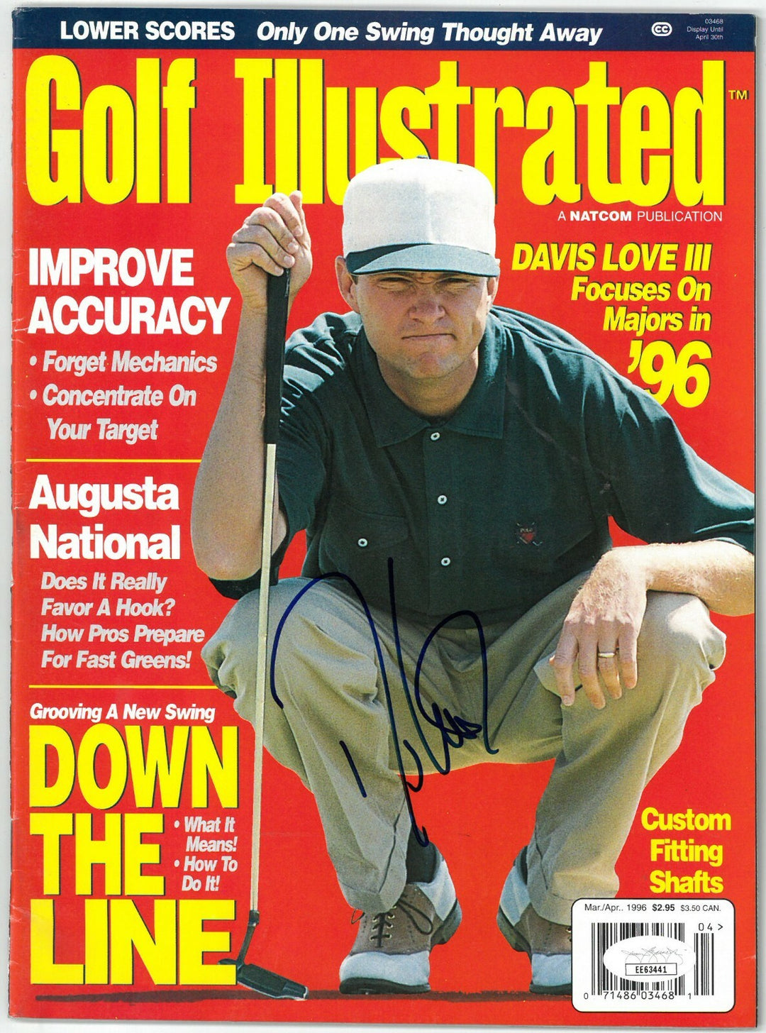 Davis Love, III signed Golf Illustrated Full Magazine March/April 1996 - JSA PGA