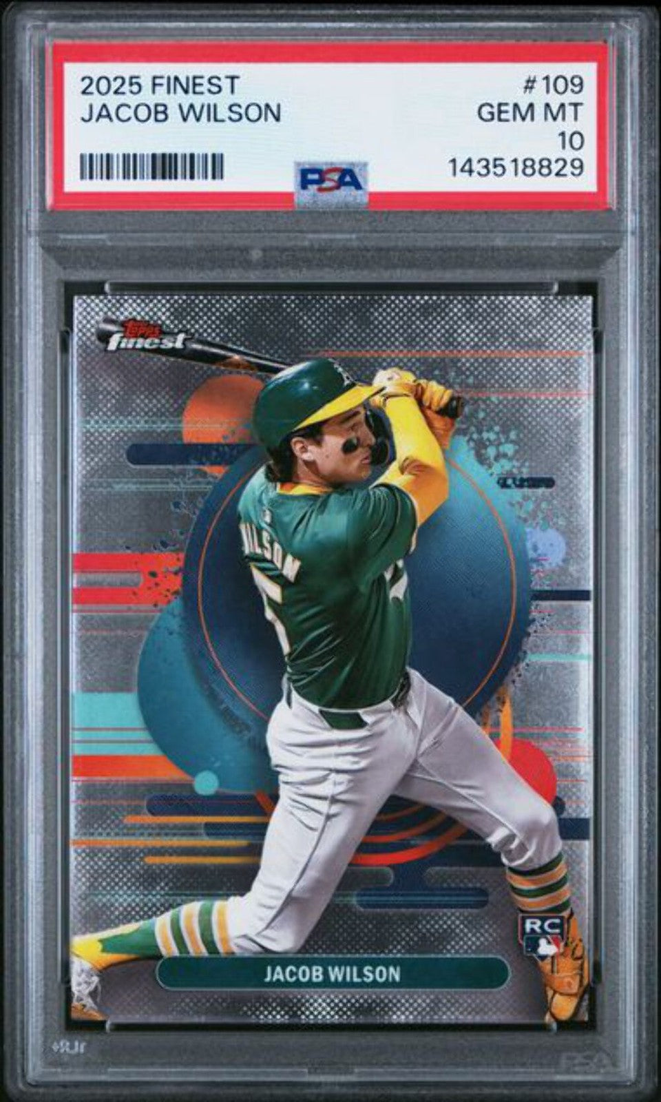 Graded 2025 Topps Finest Jacob Wilson #109 Rookie RC Baseball Card PSA 10 Mint
