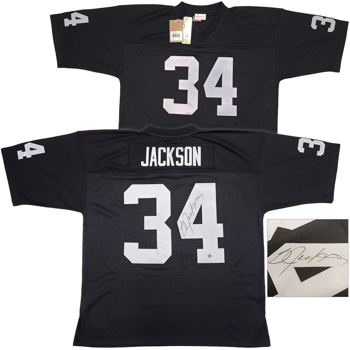 Raiders Bo Jackson Auto Black Authentic Mitchell Ness Throwback Jersey XXL BAS