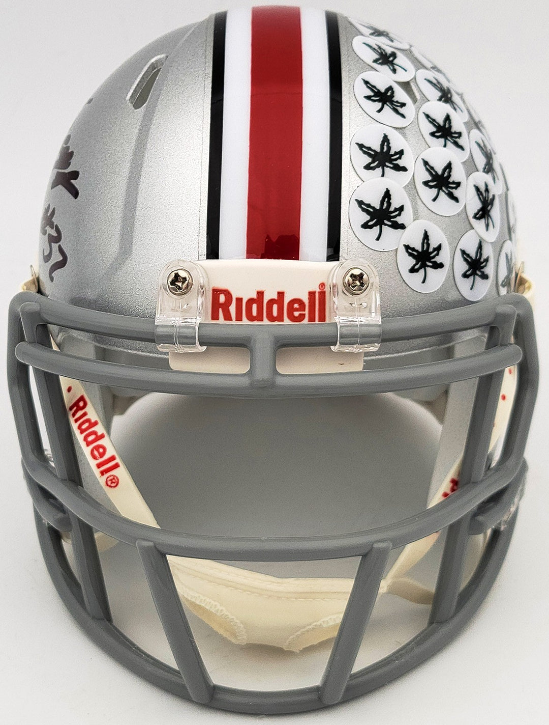 TreVeyon Henderson Signed Ohio State Buckeyes Silver Speed Mini Helmet Beckett