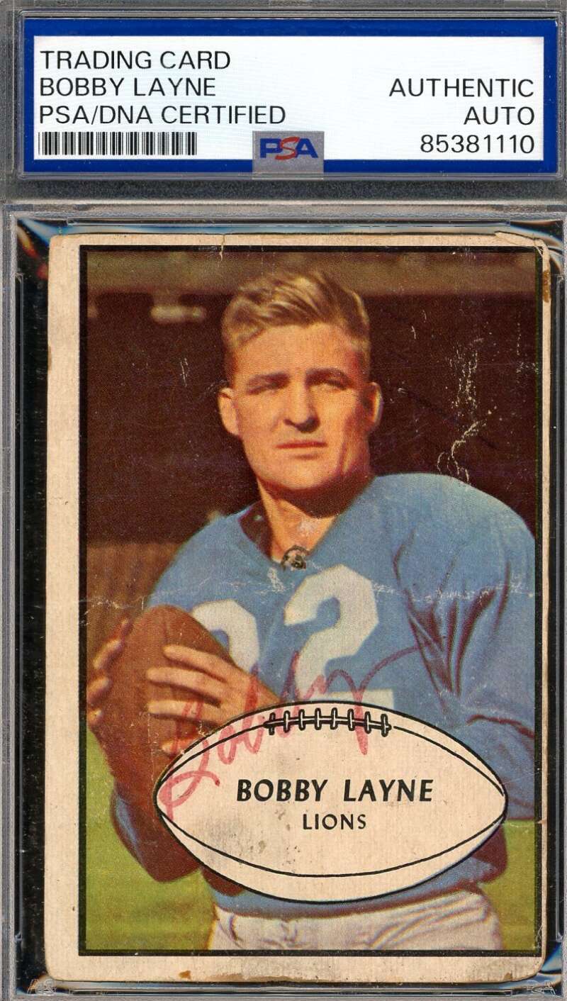 Bobby Layne PSA DNA Signed 1953 Bowman Autograph