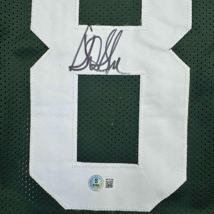Autographed/Signed Sterling Sharpe Green Bay Green Jersey Beckett COA