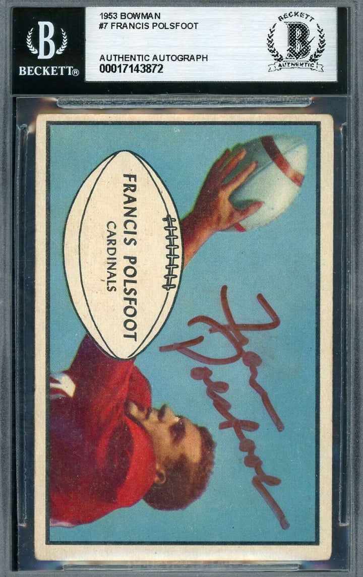 Francis Polsfoot Beckett BAS Signed 1953 Bowman Autograph