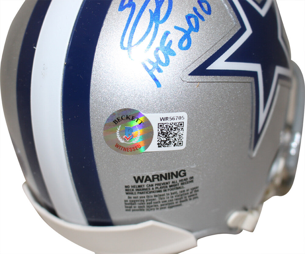 Emmitt Smith & Tony Dorsett Signed Cowboys VSR4 Mini Helmet HOF BAS 37345