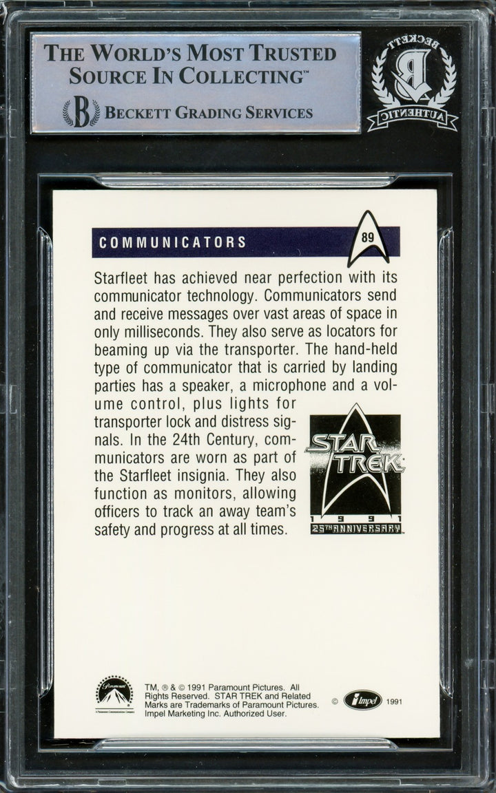 William Shatner Signed 1991 Impel 25th Anniversary Card 89 Star Trek Beckett
