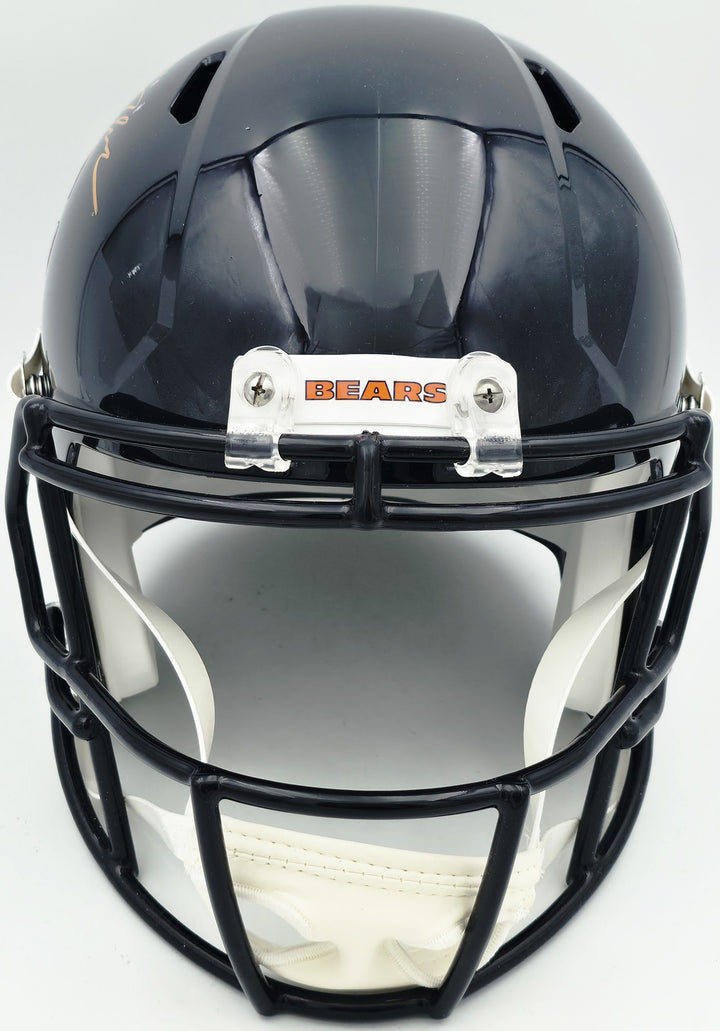 DJ Moore Auto Bears Blue Full Size Speed Replica Helmet (Mark) Beckett Witness