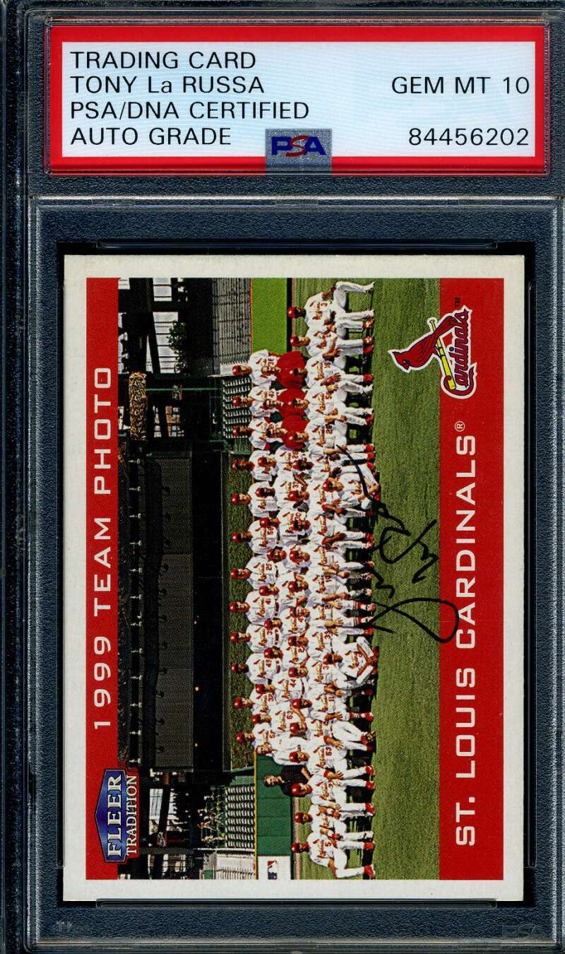 Tony Larussa Gem Mint 10 PSA DNA Signed 2000 Fleer Autograph