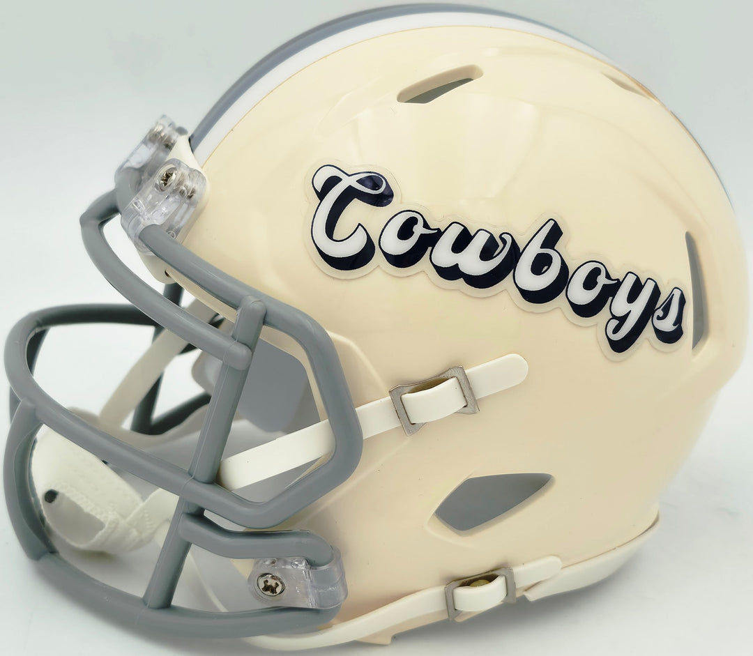 Dez Bryant Signed Dallas Cowboys Cream Retro Speed Mini Helmet Beckett Witness