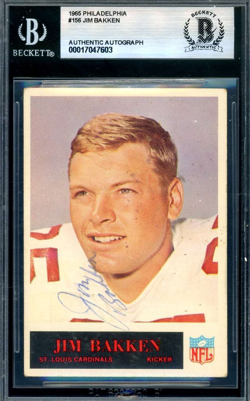 Jim Bakken Beckett BAS Signed 1965 Philadelphia Gum Rookie Autograph