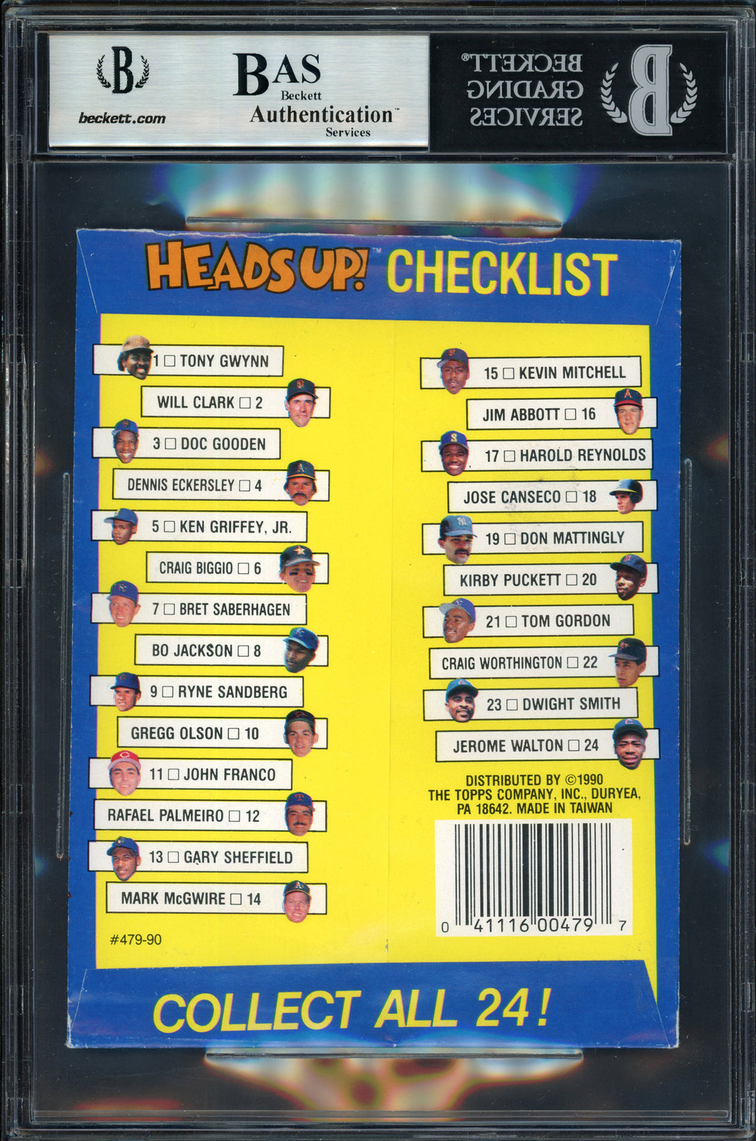 Ken Griffey Jr. Autographed Topps Heads Up Wrapper Mariners Beckett #15884905
