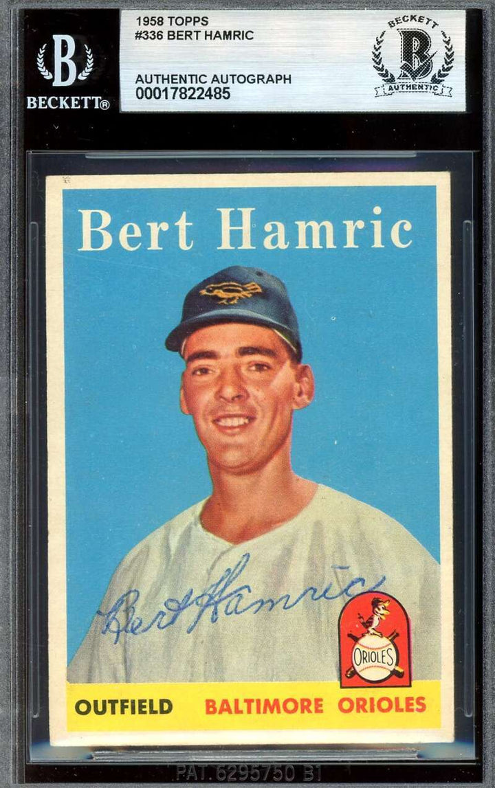 Bert Hamric Beckett BAS Signed 1958 Topps Key Card Autograph